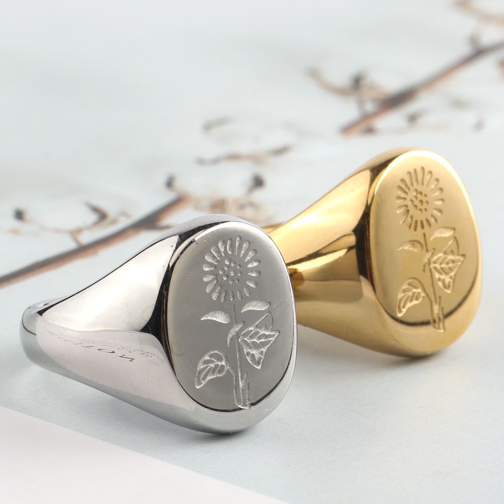 Women's Titanium Steel Daisy R - Minimalist Ring Stackable 评论和价格