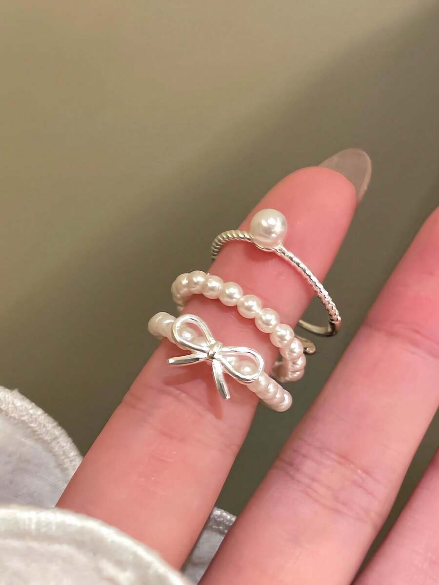 3pcs/Set Minimalist Cat Eye Bo - Minimalist Ring Stackable 评论和价格