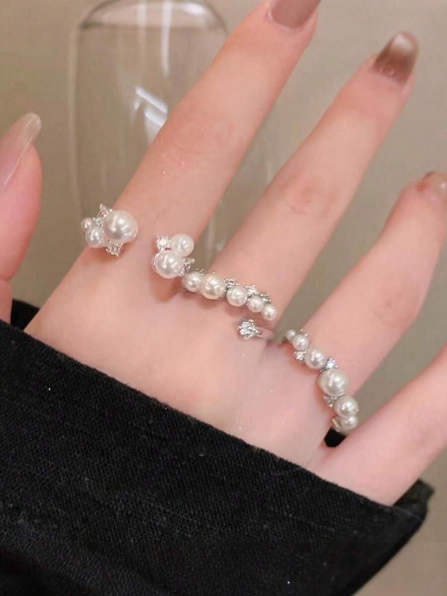 3pcs/Set Minimalist Cat Eye Bo - Minimalist Ring Stackable 评论和价格