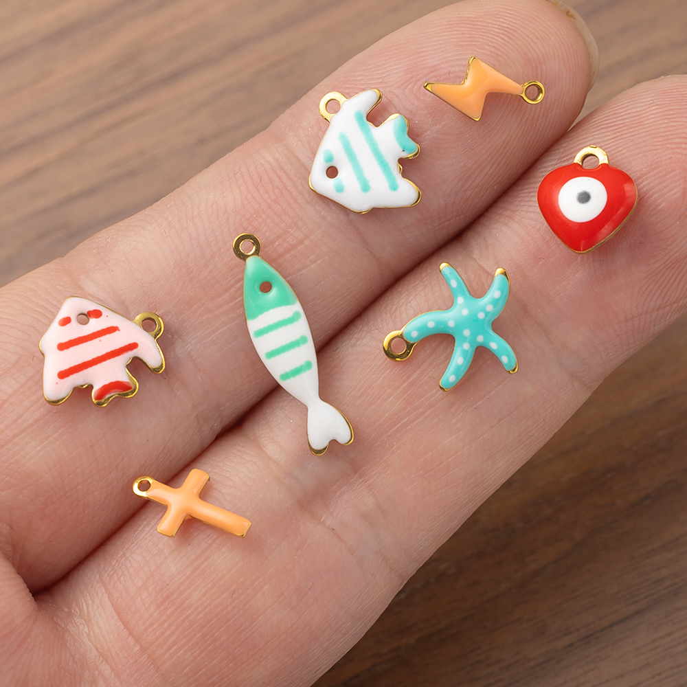 20pcs Stainless Steel Enamel C - Moon Star Earrings 评论和价格