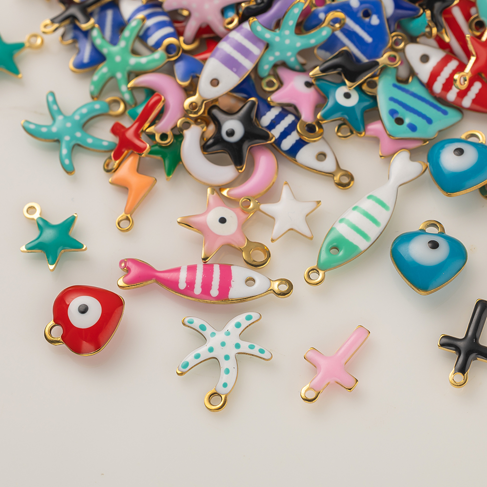 20pcs Stainless Steel Enamel C - Moon Star Earrings 评论和价格