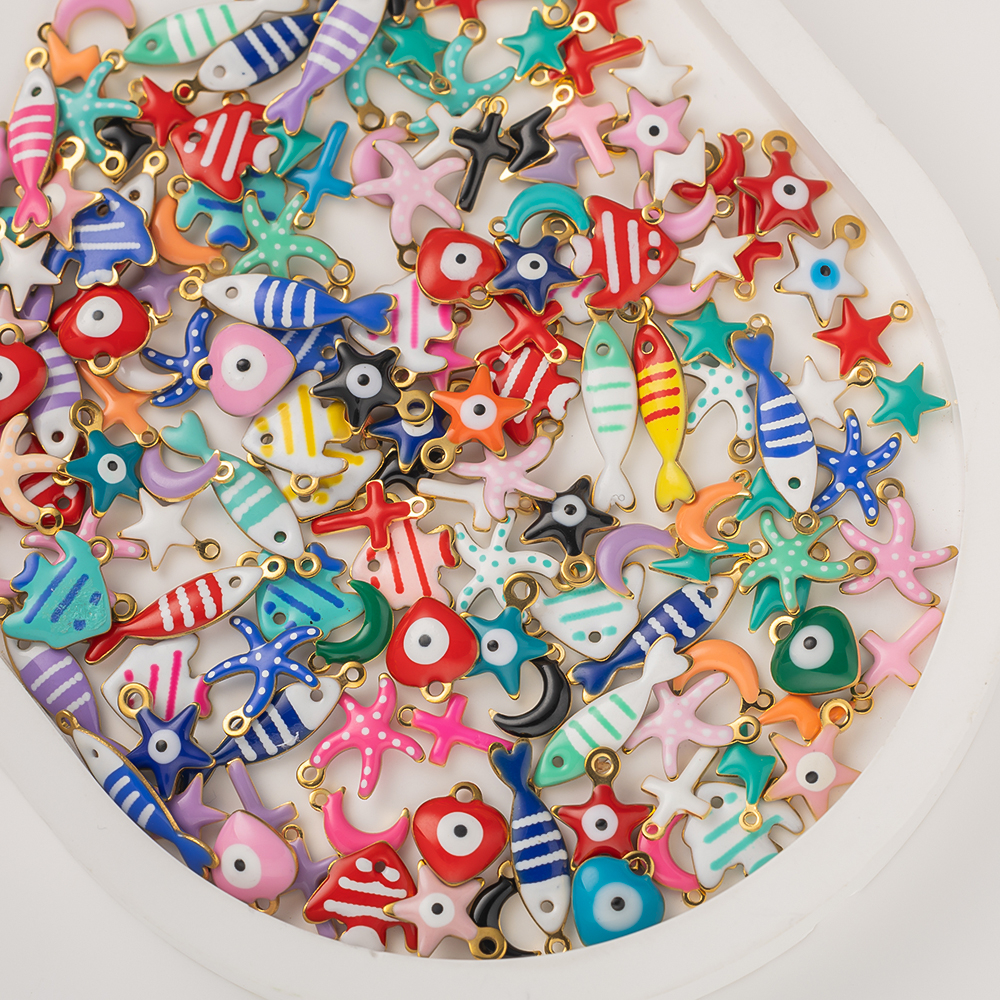 20pcs Stainless Steel Enamel C - Moon Star Earrings 评论和价格